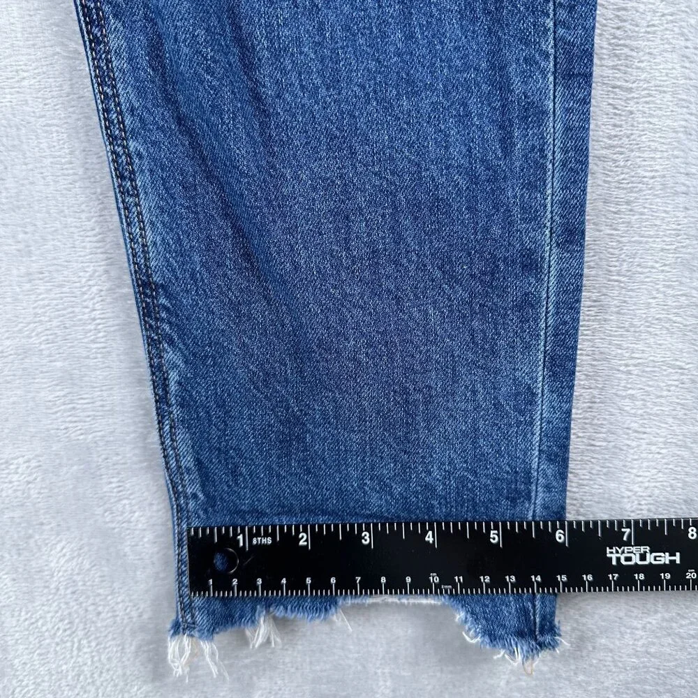 American Eagle Strigid Mom Jeans Womens 4 Regular Distressed Medium Wash Blue - Picture 10 of 12